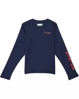 Футболка Columbia Kids Terminal Tackle L/S Tee, цвет Collegiate Navy/Red Spark Logo