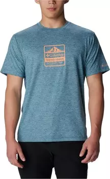 Футболка Columbia Kwick Hike Graphic Short Sleeve Tee, цвет Cloudburst/Tested Tough PDX