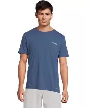 Футболка Columbia PFG Fish Flag II Short, цвет Carbon/Vivid Blue