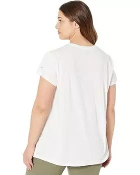 Футболка Columbia Plus Size Trek Short Sleeve Graphic Tee, цвет White/Blocked Rainbow