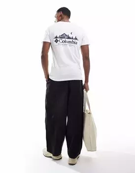 Футболка Columbia Rapid Ridge II с графическим принтом на спине белого цвета