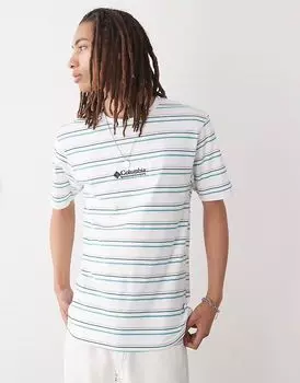 Футболка Columbia Somer Slope II в полоску синего и белого цветов