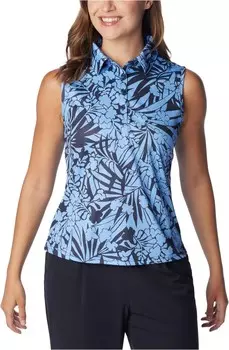 Футболка Columbia Super Tidal Tee SL Polo, цвет Nocturnal Tropictones