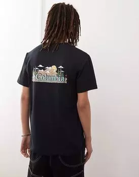 Футболка Columbia Talbert Ridge с короткими рукавами и графическим принтом черного цвета