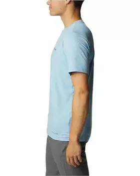 Футболка Columbia Tech Trail Graphic Tee, цвет Jet Stream Heather/Palmscape Tonal Graphic