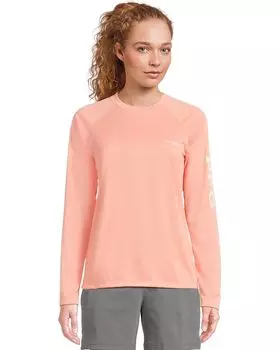 Футболка Columbia Tidal Tee Heather Long, цвет Tiki Pink Heather/White Logo