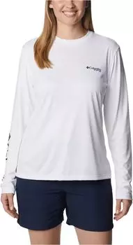Футболка Columbia Tidal TeePFG Fish Star Long Sleeve, цвет White/Fish Star