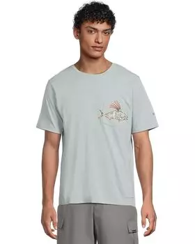 Футболка Columbia Wild Cast Pocket Tee, цвет Crushed Blue/PFG Pocket Baja Rooster