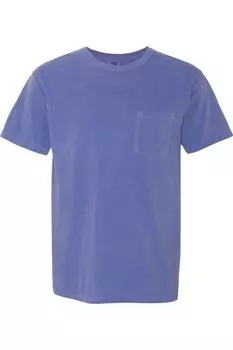 Футболка Comfort Colors Garment-Dyed Heavyweight Pocket, цвет periwinkle