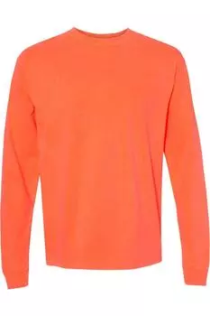 Футболка Comfort Colors Garment-Dyed Heavyweight с длинным рукавом, цвет neon red orange