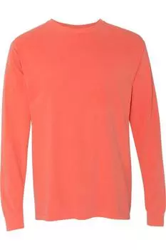 Футболка Comfort Colors Garment-Dyed Heavyweight с длинным рукавом, цвет bright salmon