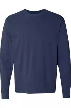 Футболка Comfort Colors Garment-Dyed Heavyweight с длинным рукавом, цвет true navy