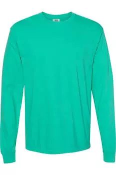 Футболка Comfort Colors Garment-Dyed Heavyweight с длинным рукавом, цвет island green