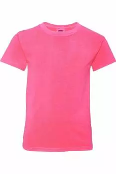 Футболка Comfort Colors Garment-Dyed Youth Heavyweight, неоново-розовый