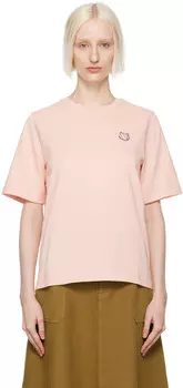 Футболка Comfort с яркой розовой нашивкой в виде головы лисы Maison Kitsune