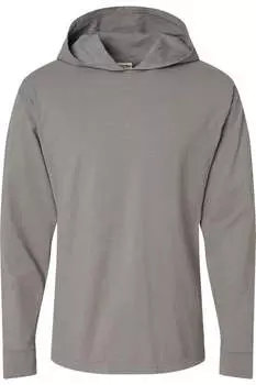 Футболка ComfortWash by Hanes Garment-Dyed Jersey с капюшоном и длинными рукавами, цвет concrete grey