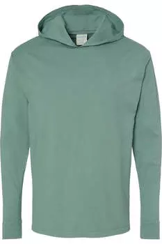Футболка ComfortWash by Hanes Garment-Dyed Jersey с капюшоном и длинными рукавами, цвет cypress green