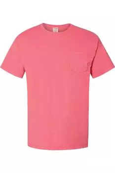 Футболка ComfortWash by Hanes Garment-Dyed Pocket, цвет coral craze