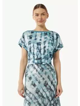 Футболка comma CI T-Shirt rmellos, цвет Blau-trkis