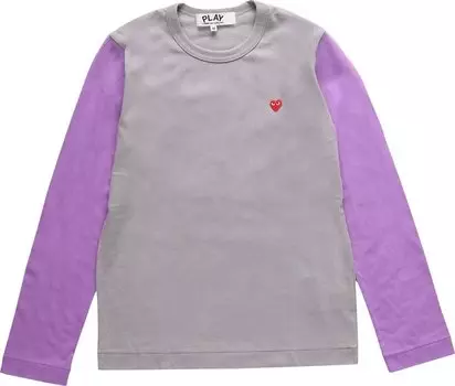 Футболка Comme des Garçons PLAY Bi-Color T-Shirt 'Grey/Purple', серый