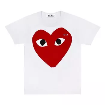 Футболка Comme des Garons PLAY Big Heart T-Shirt 'White', белый