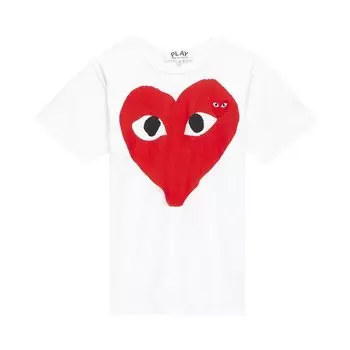 Футболка Comme des Garons PLAY Big Heart Tee 'White', белый