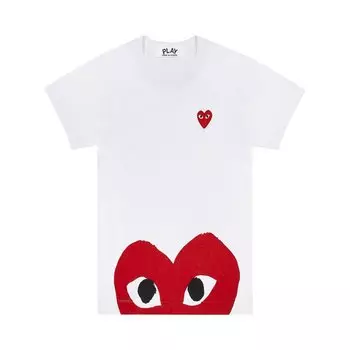 Футболка Comme des Garons PLAY Bottom Heart Eye T-Shirt 'White/Red', белый