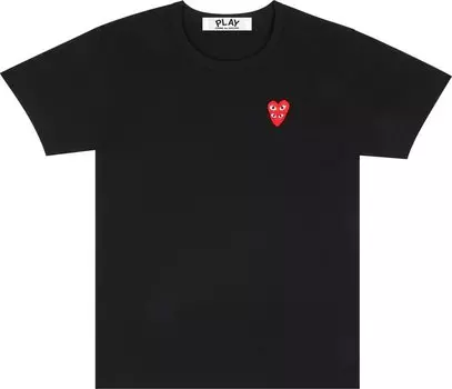 Футболка Comme des Garons PLAY Double Heart T-Shirt 'Black', черный