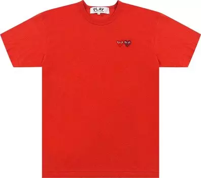 Футболка Comme des Garons PLAY Double Hearts T-Shirt 'Red', красный