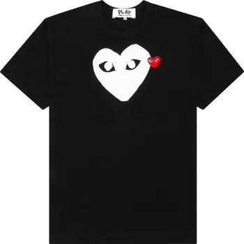 Футболка Comme des Garons PLAY Emblem Heart T-Shirt 'Black', черный