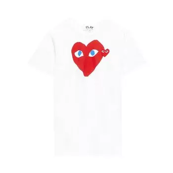 Футболка Comme des Garons PLAY Eyes Heart Tee 'White', белый