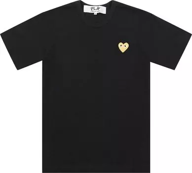 Футболка Comme des Garons PLAY Gold Heart T-Shirt 'Black', черный