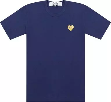 Футболка Comme des Garons PLAY Gold Heart T-Shirt 'Navy', синий