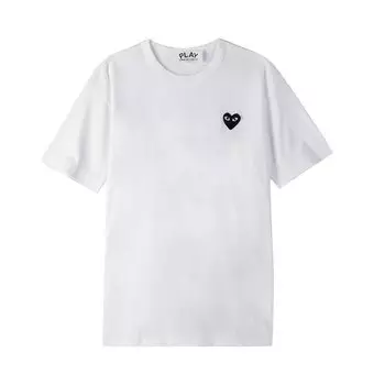 Футболка Comme des Garons PLAY Heart Logo Short-Sleeve T-Shirt 'White', белый
