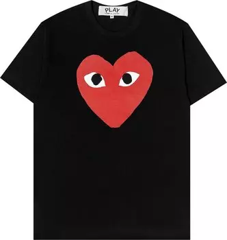 Футболка Comme des Garons PLAY Heart Logo Tee 'Black', черный