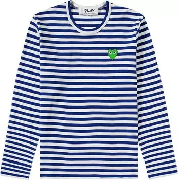 Футболка Comme des Garons PLAY Long-Sleeve Striped T-Shirt 'Navy', синий