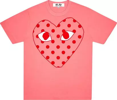 Футболка Comme des Garons PLAY Pastelle Polka Dot Logo 'Pink', розовый