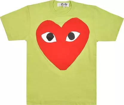 Футболка Comme des Garons PLAY Pastelle Red Logo T-Shirt 'Green', зеленый
