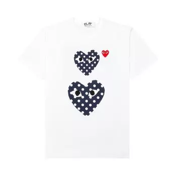 Футболка Comme des Garons PLAY Polka Dot Duo T-Shirt 'White', белый
