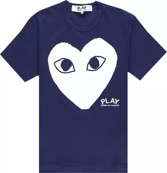 Футболка Comme des Garons PLAY Printed Heart Logo T-Shirt 'Navy', синий