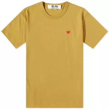 Футболка Comme des Garcons Play с маленьким красным сердечком, оливковый