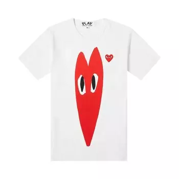 Футболка Comme des Garons PLAY Stretch Heart Tee 'White', белый