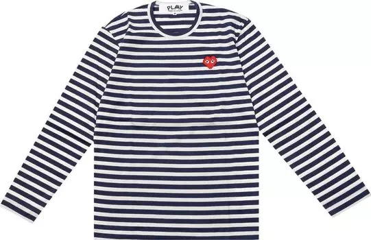 Футболка Comme des Garons PLAY Striped Long-Sleeve T-Shirt 'Navy/White', разноцветный
