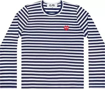 Футболка Comme des Garons PLAY Striped Long-Sleeve T-Shirt 'Navy/White', синий