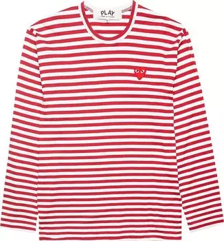 Футболка Comme des Garons PLAY Striped Long-Sleeve T-Shirt 'Red', красный