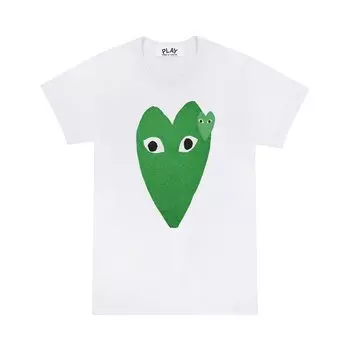 Футболка Comme des Garons PLAY T-Shirt 'White/Green', белый