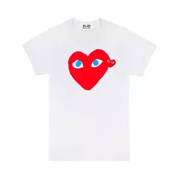 Футболка Comme des Garons PLAY T-Shirt 'White / Red / Blue', белый
