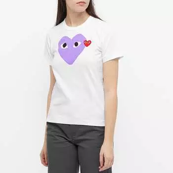 Футболка Comme des Garcons Play Women's Double Heart Logo Tee