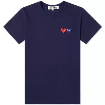 Футболка Comme des Garcons Play Women's Double Heart Logo Tee