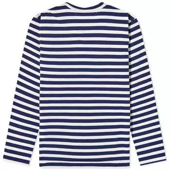 Футболка Comme des Garcons Play Women's Long Sleeve Heart Logo Stripe